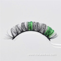 green glittler russian lashes strips color russian eyelashes